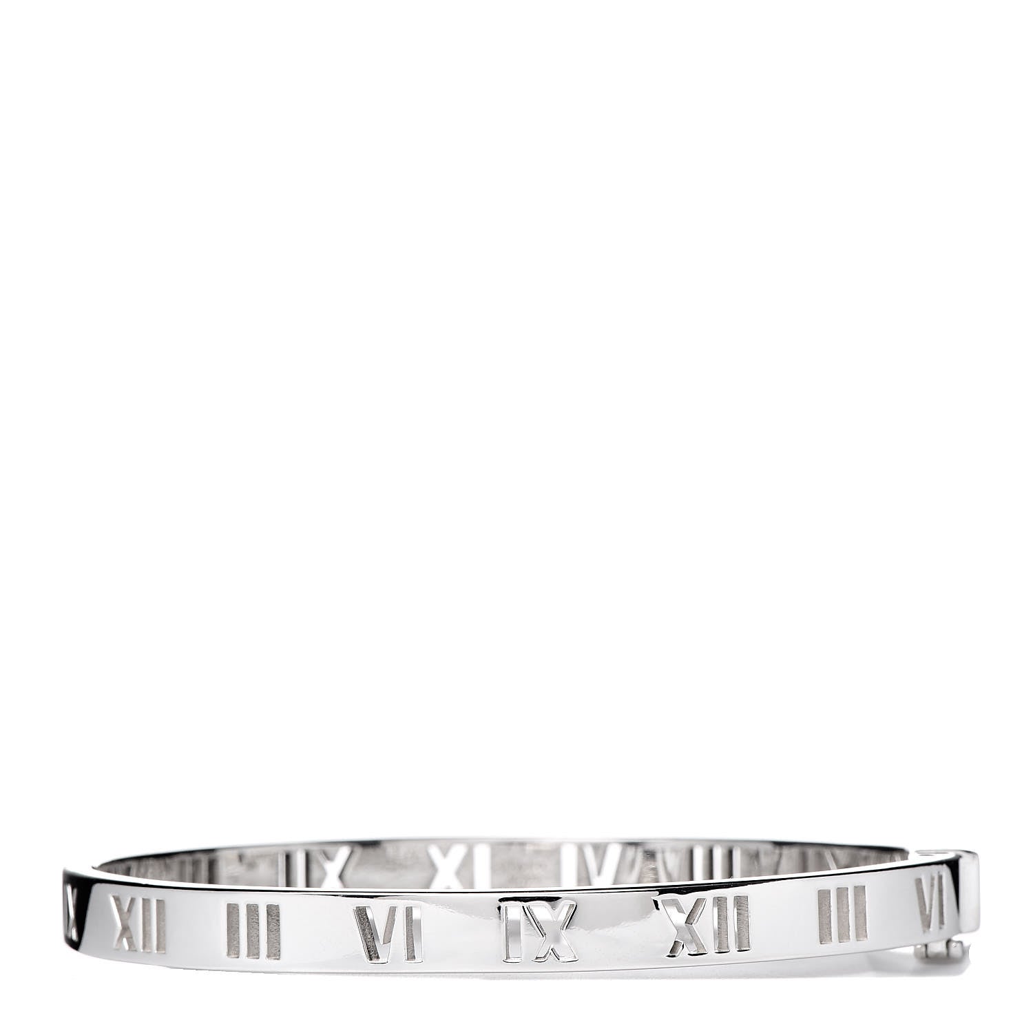 Tiffany Sterling Silver Atlas Pierced Hinged Bangle Bracelet 3 of 6