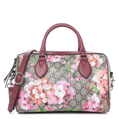 Gucci GG Supreme Monogram Blooms Small Boston Beige Multicolor Dry Rose 1 of 13