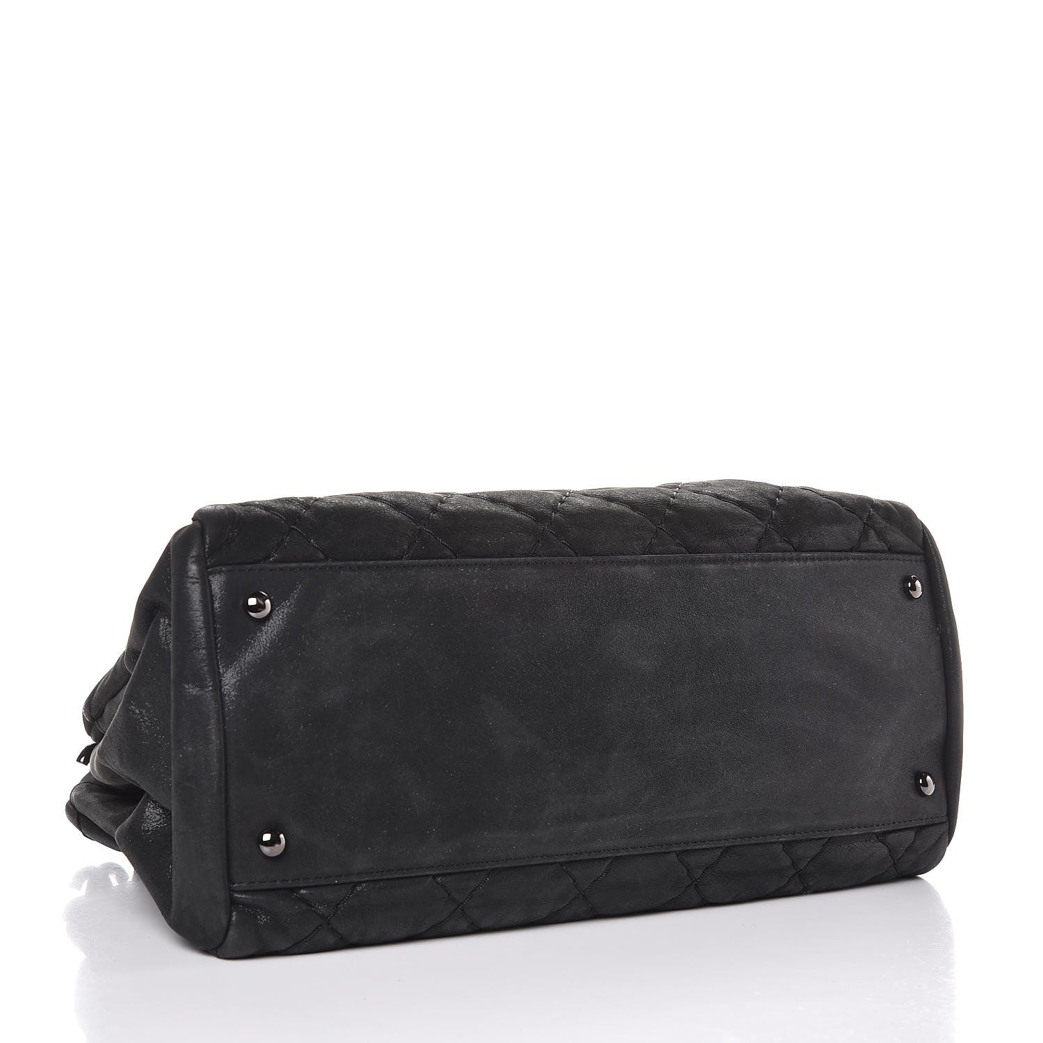 Chanel Iridescent Calfskin Large Just Mademoiselle Bowling Bag Black 4 of 7
