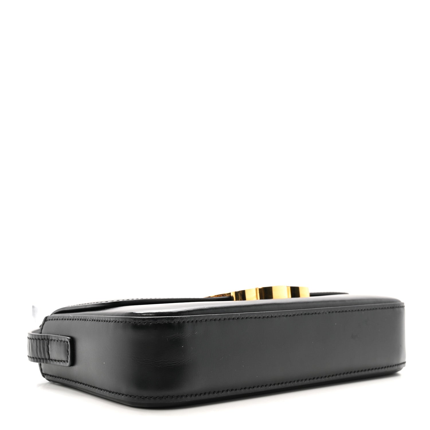 Celine Shiny Calfskin Triomphe Shoulder Bag Black 4 of 10