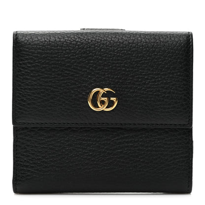 Gucci Dollar Calfskin Double G French Flap Wallet Black 1 of 7