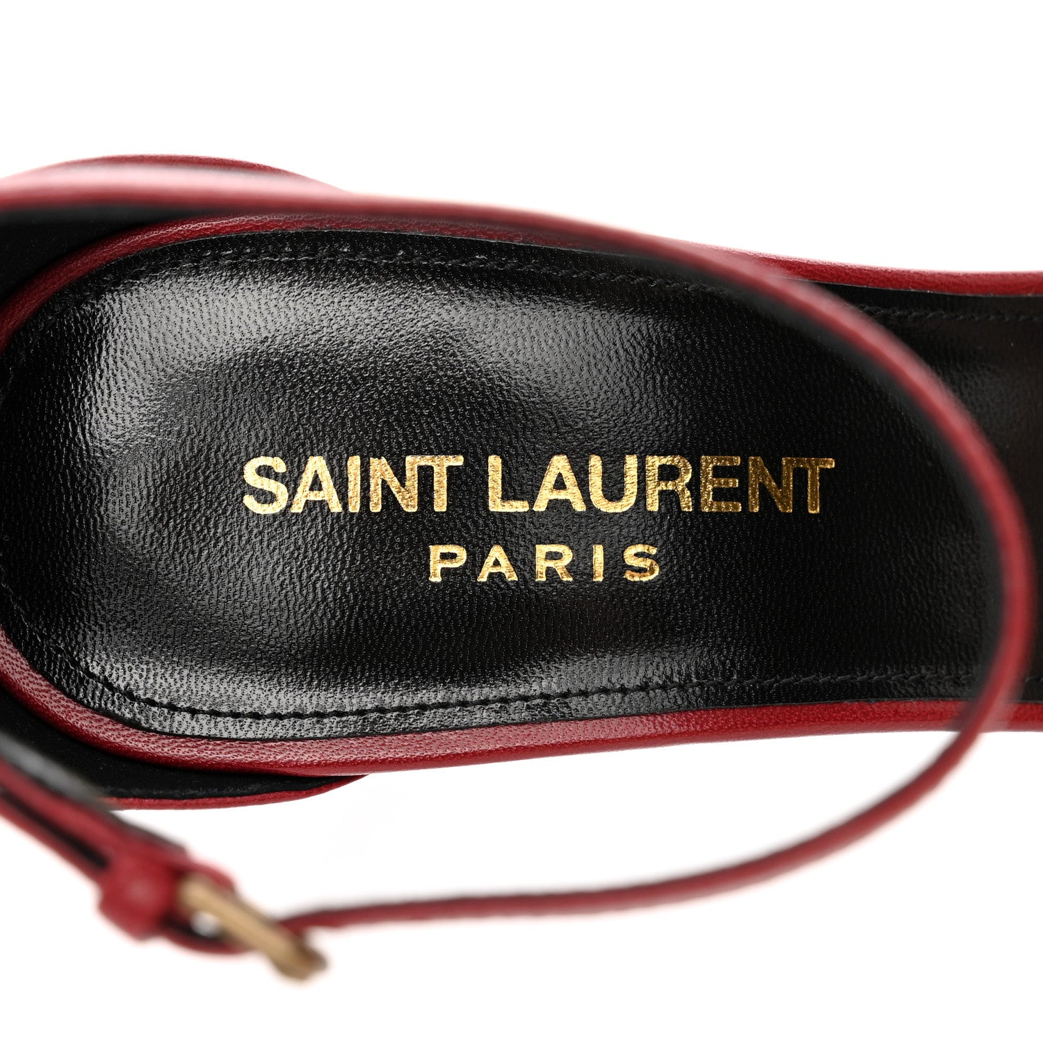 Saint Laurent Smooth Calfskin Bea 90 Ankle Strap Sandals 38 Opyum 38 Red 7 of 15