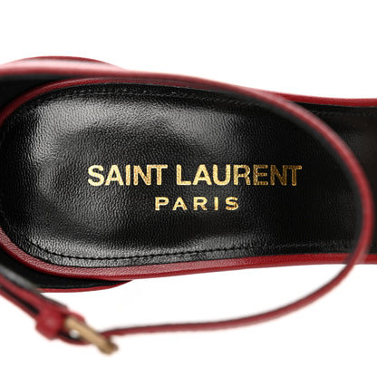 Saint Laurent Smooth Calfskin Bea 90 Ankle Strap Sandals 38 Opyum 38 Red 7 of 15