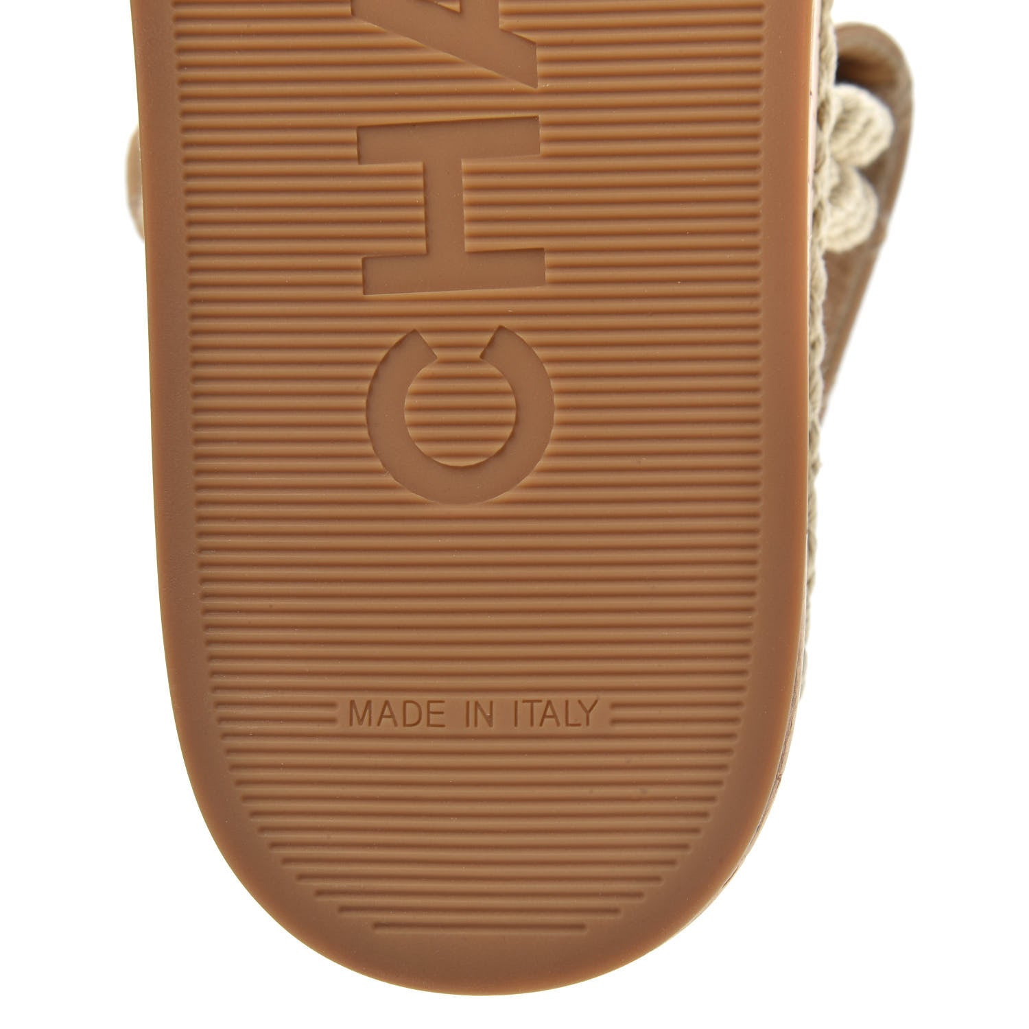 Chanel Cord Lambskin Quilted Logo Sandals 41 Beige 7 of 8