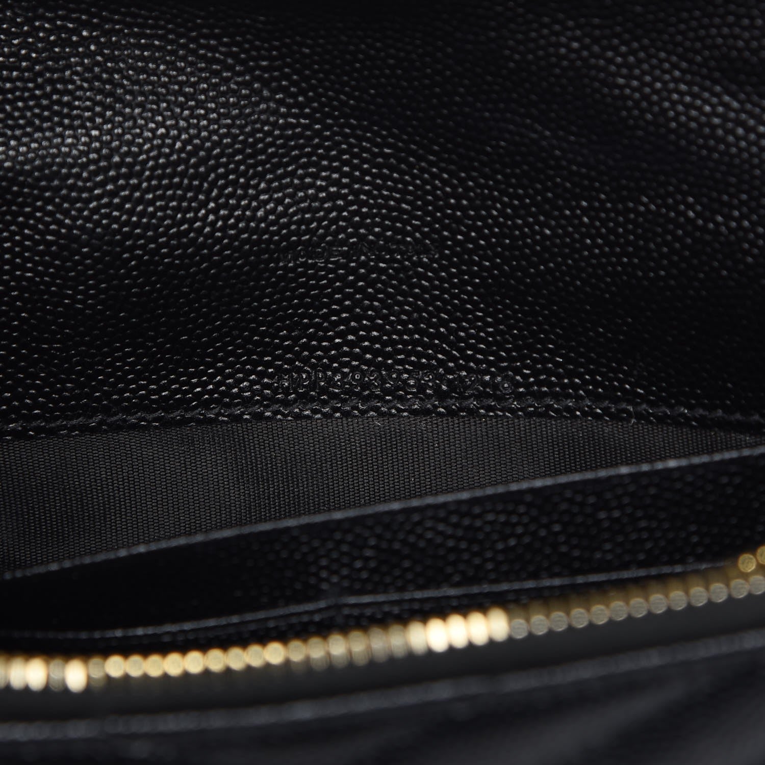 Saint Laurent Grain De Poudre Matelasse Chevron Monogram Envelope Chain Wallet Black 8 of 9