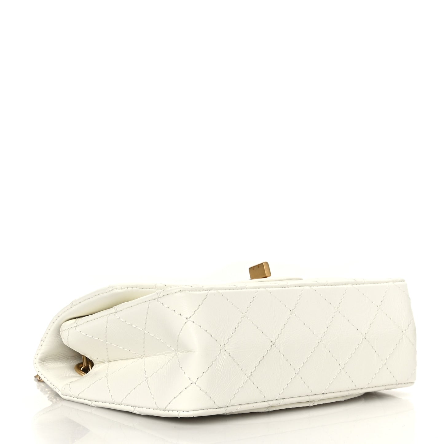 Aged Calfskin Quilted 2.55 Reissue Mini Flap White