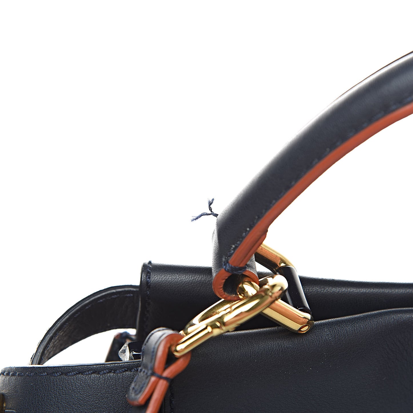 Vitello Seta Burro Medium Peekaboo Iconic Satchel Blue Notte Plaster