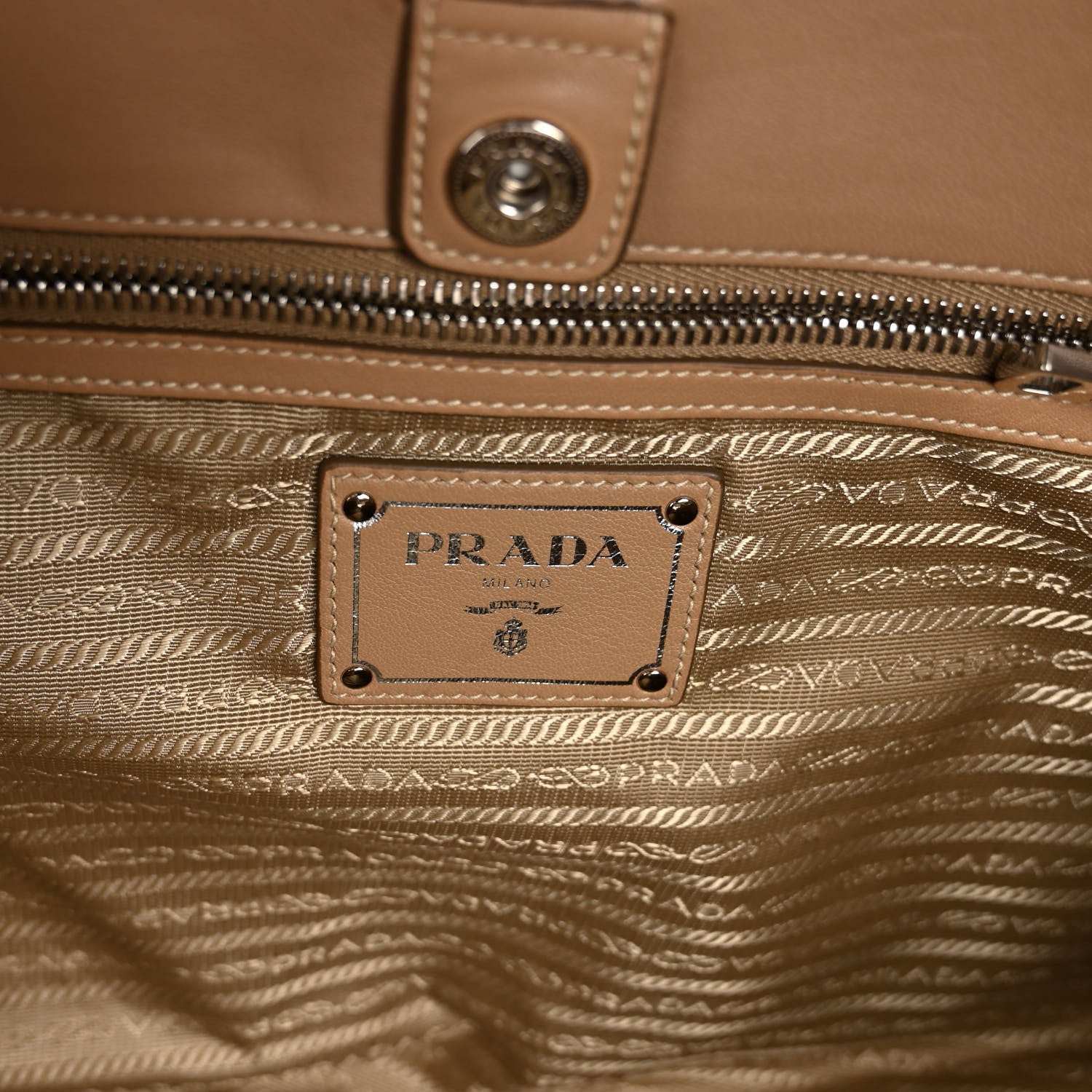 Prada Soft Calf Chain Tote Caramel 6 of 9