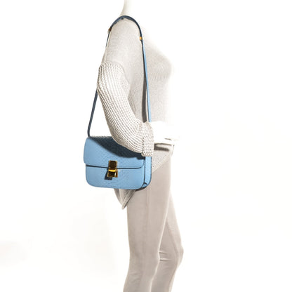 Celine Python Medium Classic Box Flap Bag Blue 2 of 8