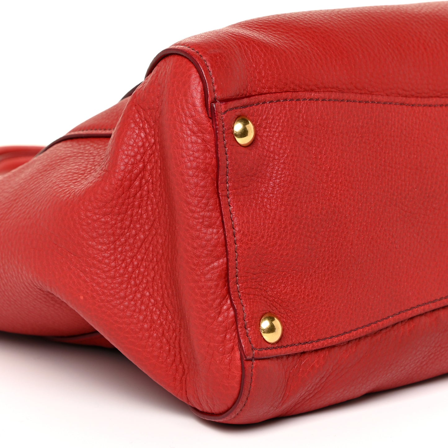Vitello Daino Tote Red