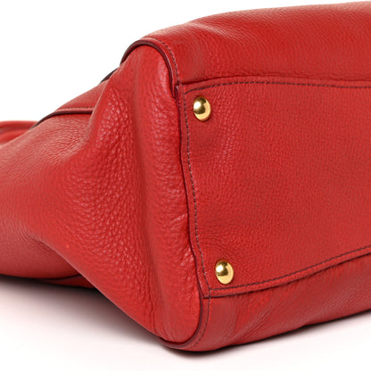 Miu Miu Vitello Daino Tote Red 9 of 19