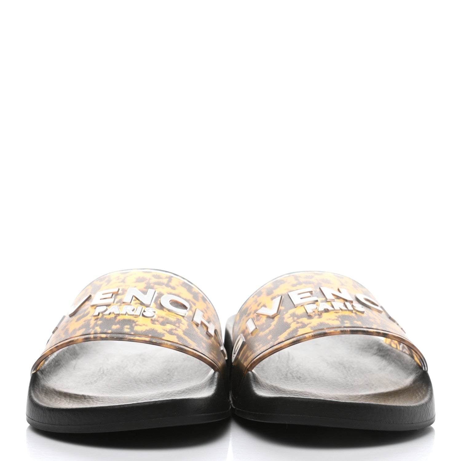 Givenchy Rubber Logo Pool Slide Sandals 38 Yellow Black 2 of 9