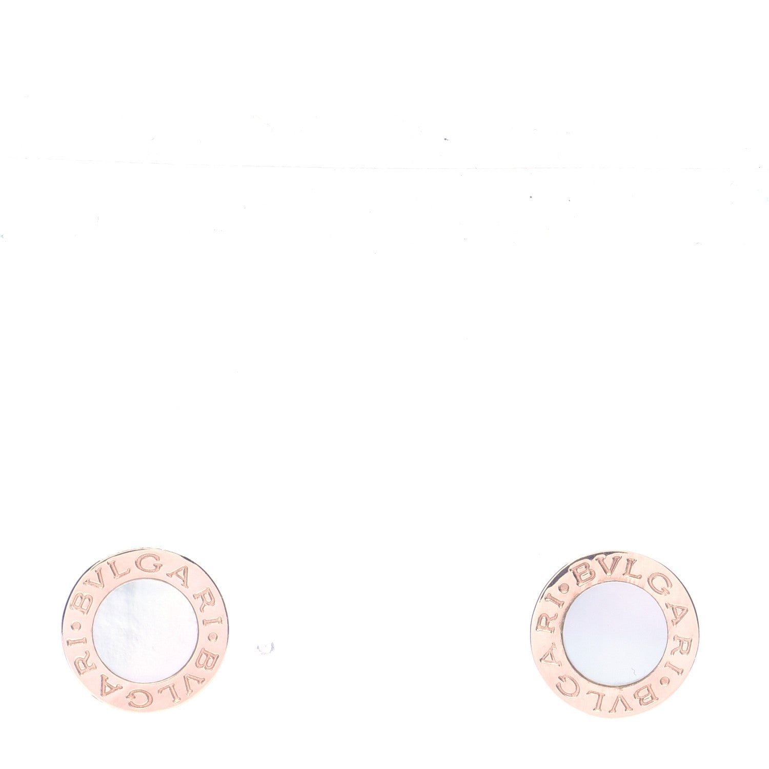 Bulgari 18K Rose Gold Mother of Pearl BVLGARI BVLGARI Stud Earrings 1 of 6