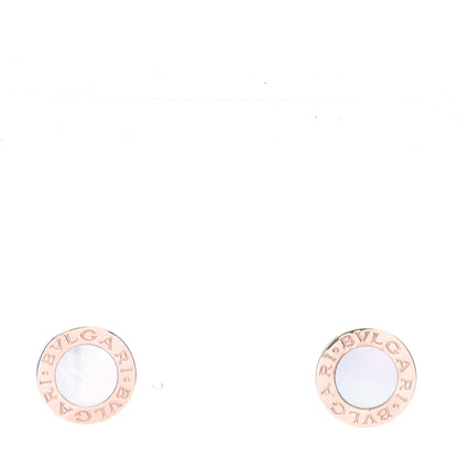 Bulgari 18K Rose Gold Mother of Pearl BVLGARI BVLGARI Stud Earrings 1 of 6