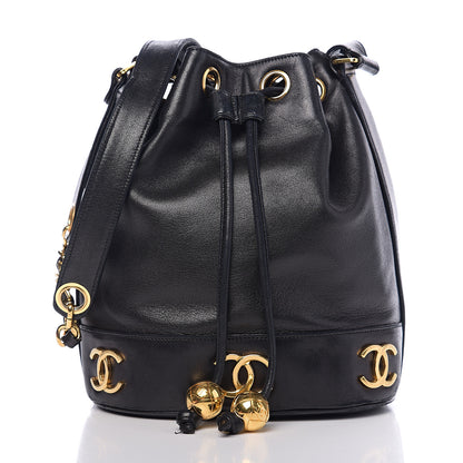 Chanel Lambskin CC Drawstring Shoulder Bag Black 2 of 11