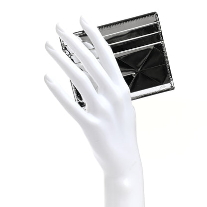 Prada Spazzolato Triangle Patterned Card Holder Argento 2 of 7