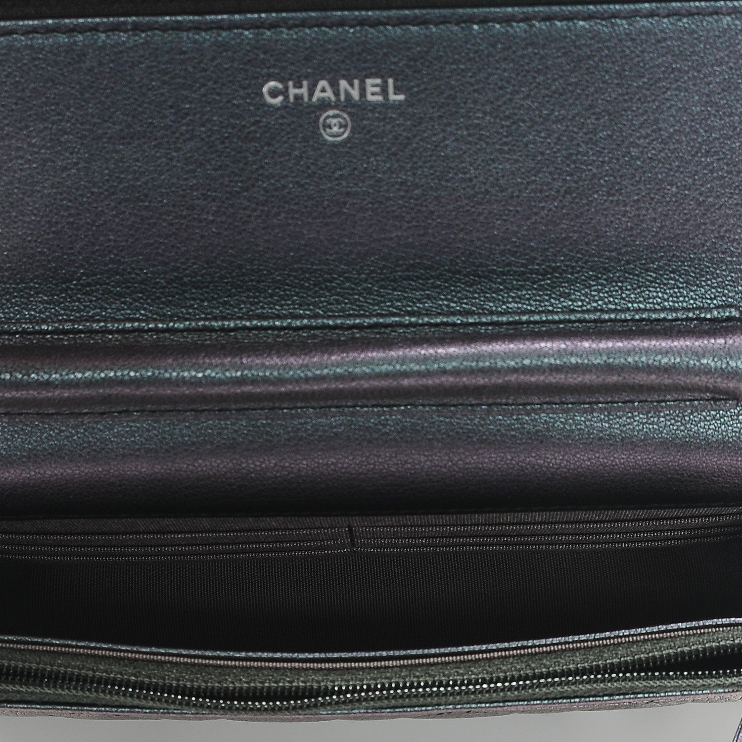 Chanel Iridescent Goatskin Quilted Wallet On Chain WOC Purple 5 of 8