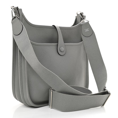 Hermes Taurillon Clemence Evelyne III PM Gris Mouette 3 of 11