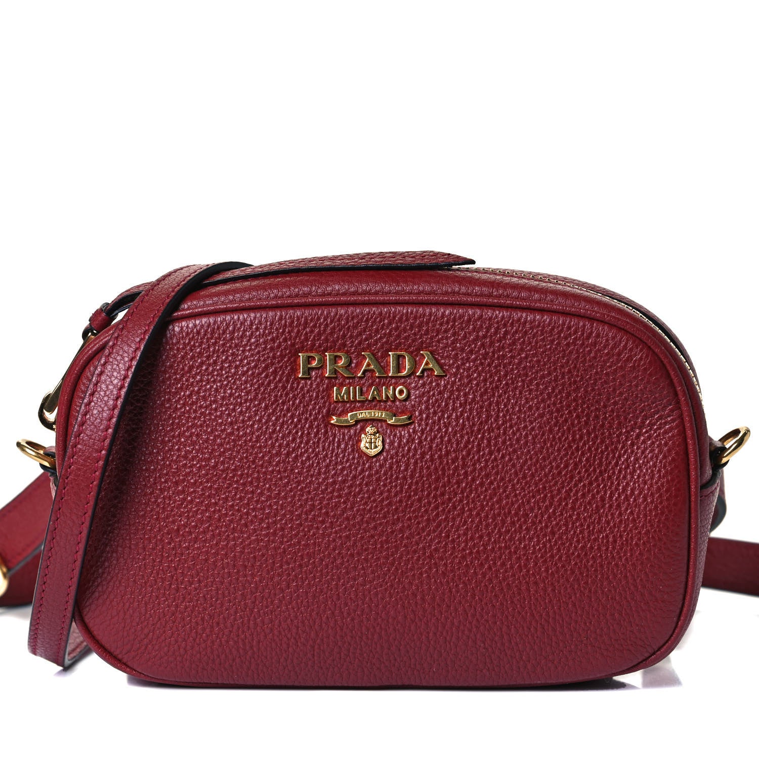 Prada Vitello Daino Logo Belt Bag Rubino 8 of 12