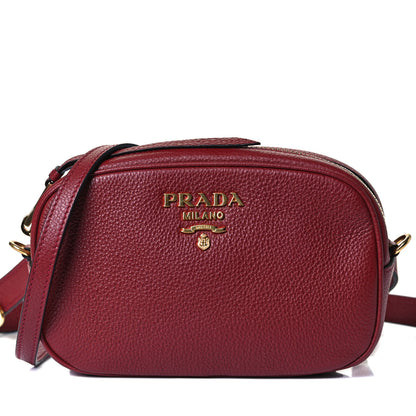 Prada Vitello Daino Logo Belt Bag Rubino 8 of 12