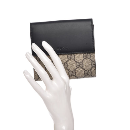 Gucci GG Supreme Monogram French Flap Wallet Black 2 of 8
