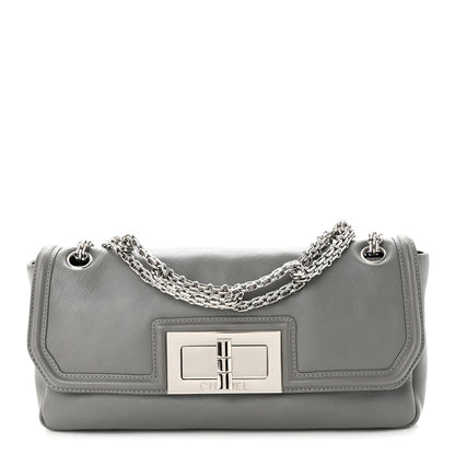 Chanel Grained Calfskin Mademoiselle Lock Bijoux Chain Flap Grey 1 of 12