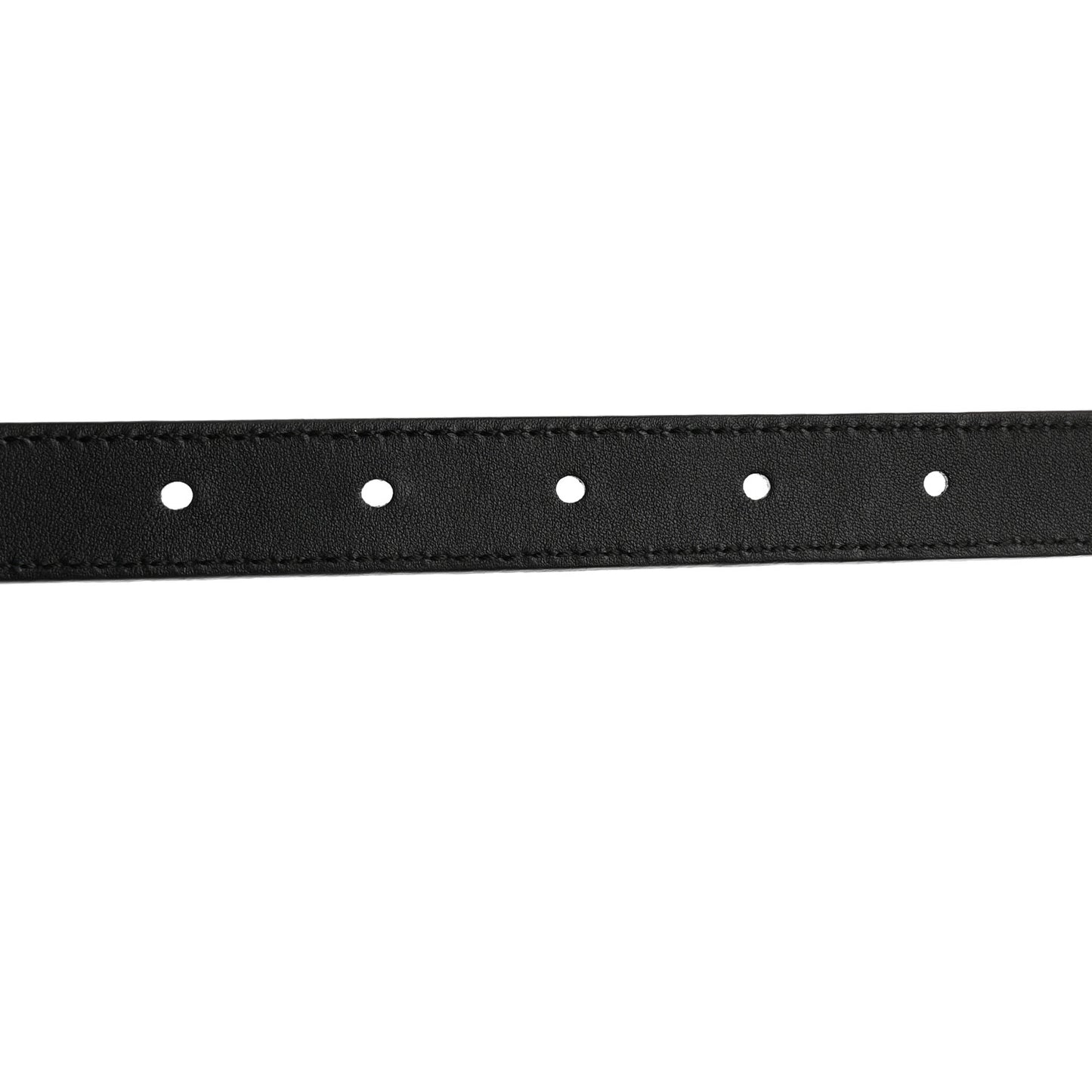 Calfskin Pearl Double G 20mm Belt 80 32 Black Cream
