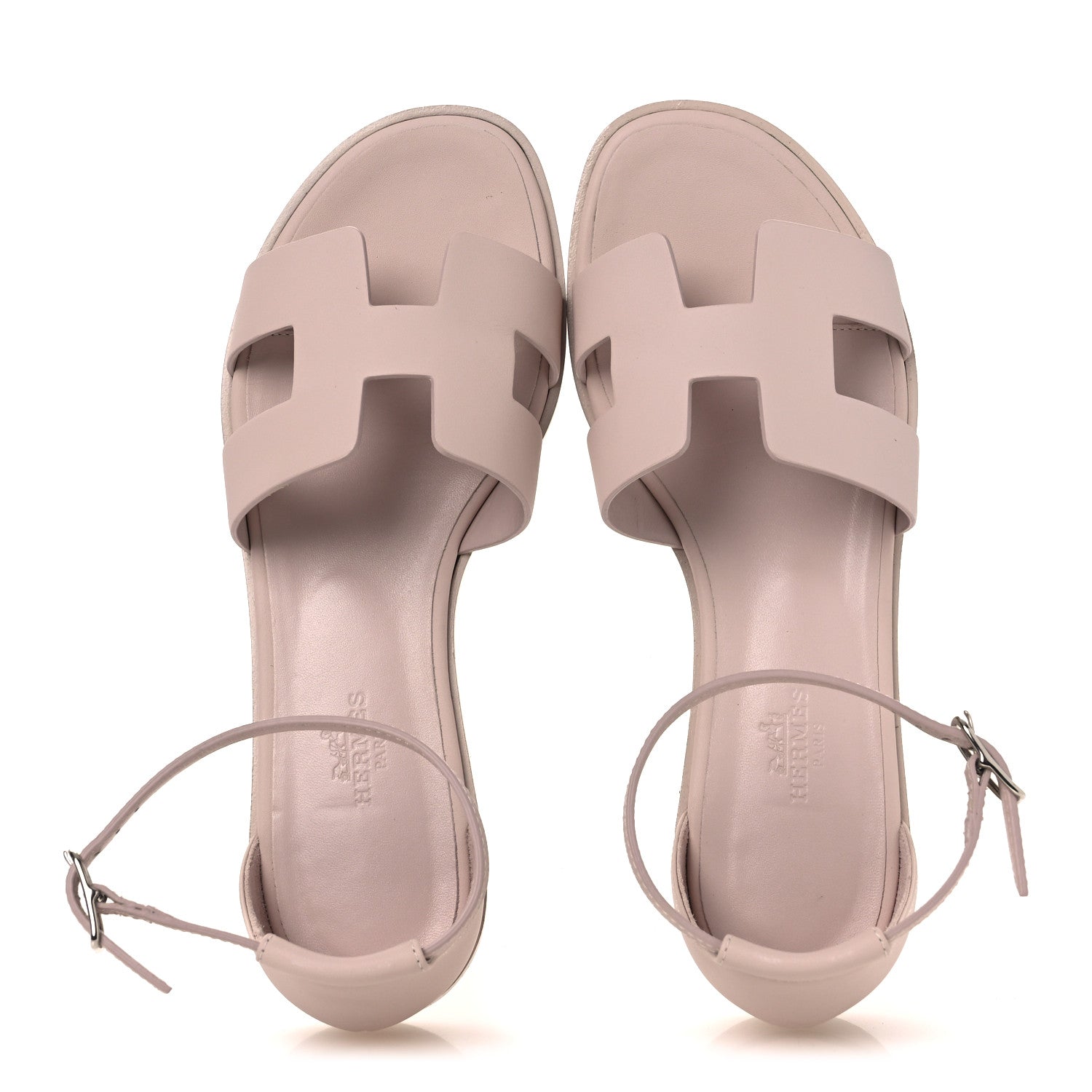 Hermes Calfskin Santorini Sandals 36 Beige Nude 2 of 11