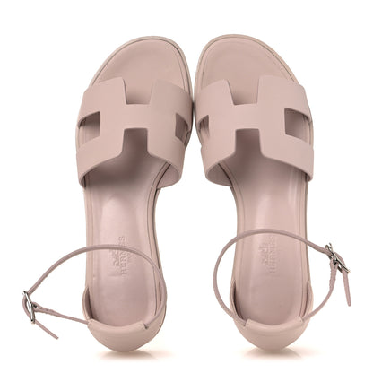 Hermes Calfskin Santorini Sandals 36 Beige Nude 2 of 11