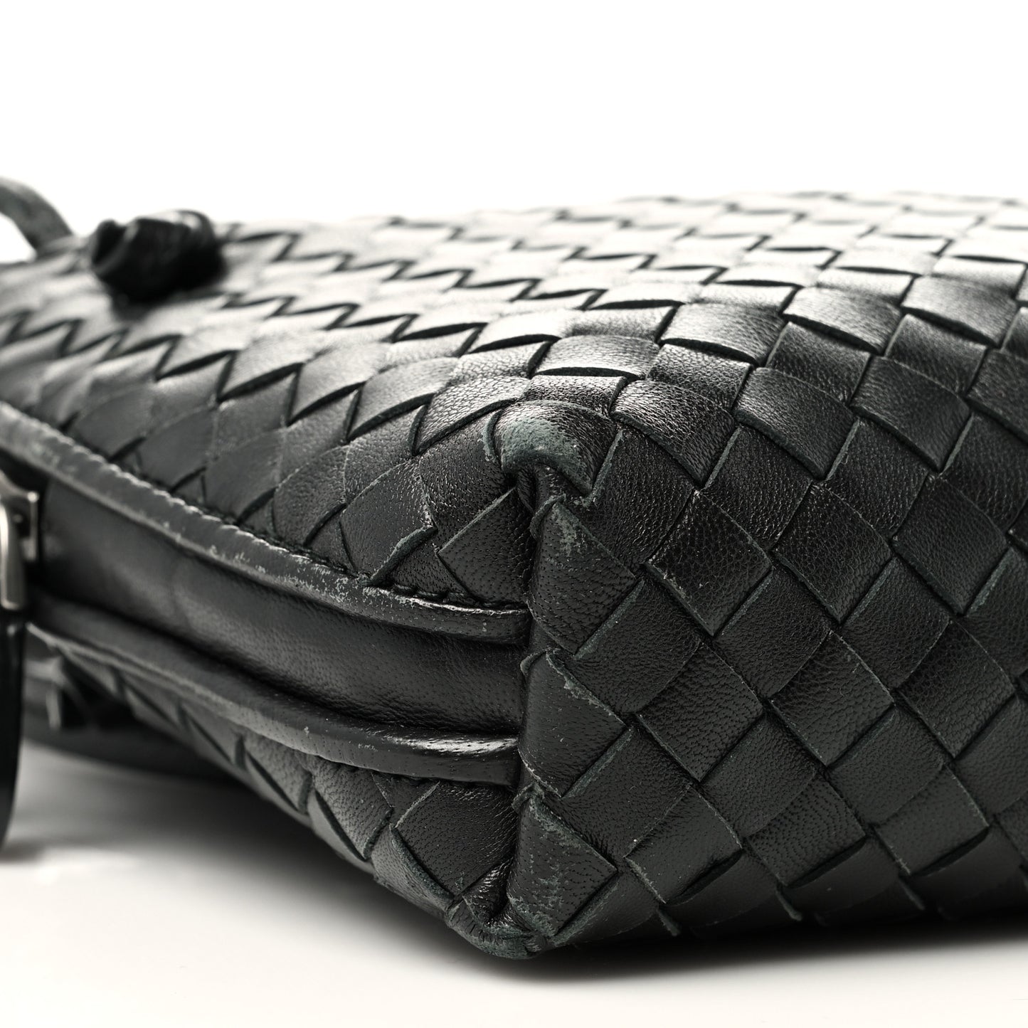 Nappa Intrecciato Nodini Crossbody Messenger Black