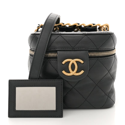 Chanel Calfskin Quilted Small Vanity Case With Chain Black 2 of 11