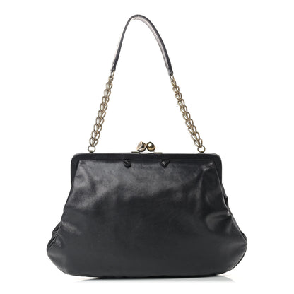 Chanel Glazed Calfskin Kisslock Frame Bag Black 1 of 16