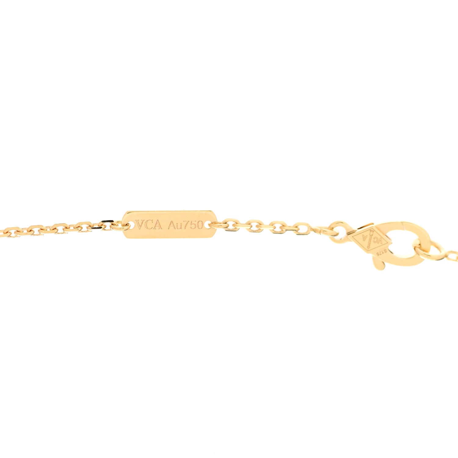 Van Cleef & Arpels 18K Yellow Gold Mother of Pearl Vintage Alhambra Pendant Necklace 5 of 7