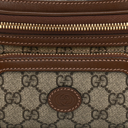 Gucci GG Supreme Monogram Textured Calfskin Retro Interlocking G Belt Bag Beige Ebony Brown Sugar 9 of 12