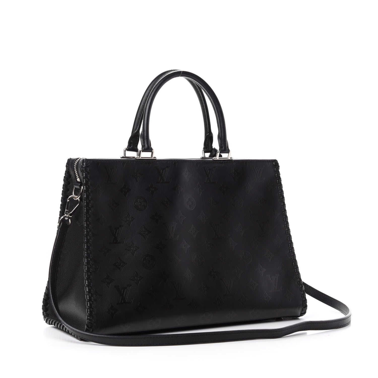 Louis Vuitton Monogram Cuir Plume Very Zipped Tote Black 3 of 10