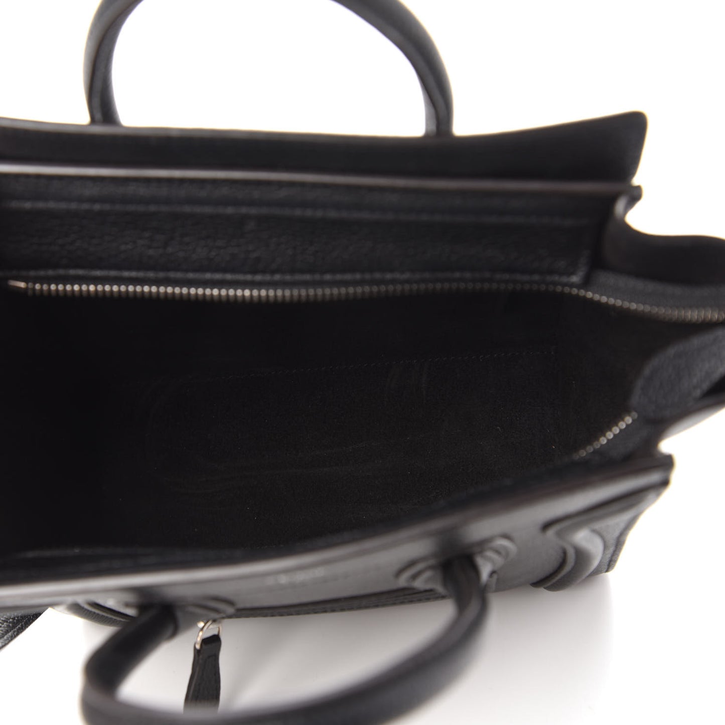 Drummed Calfskin Nano Luggage Black