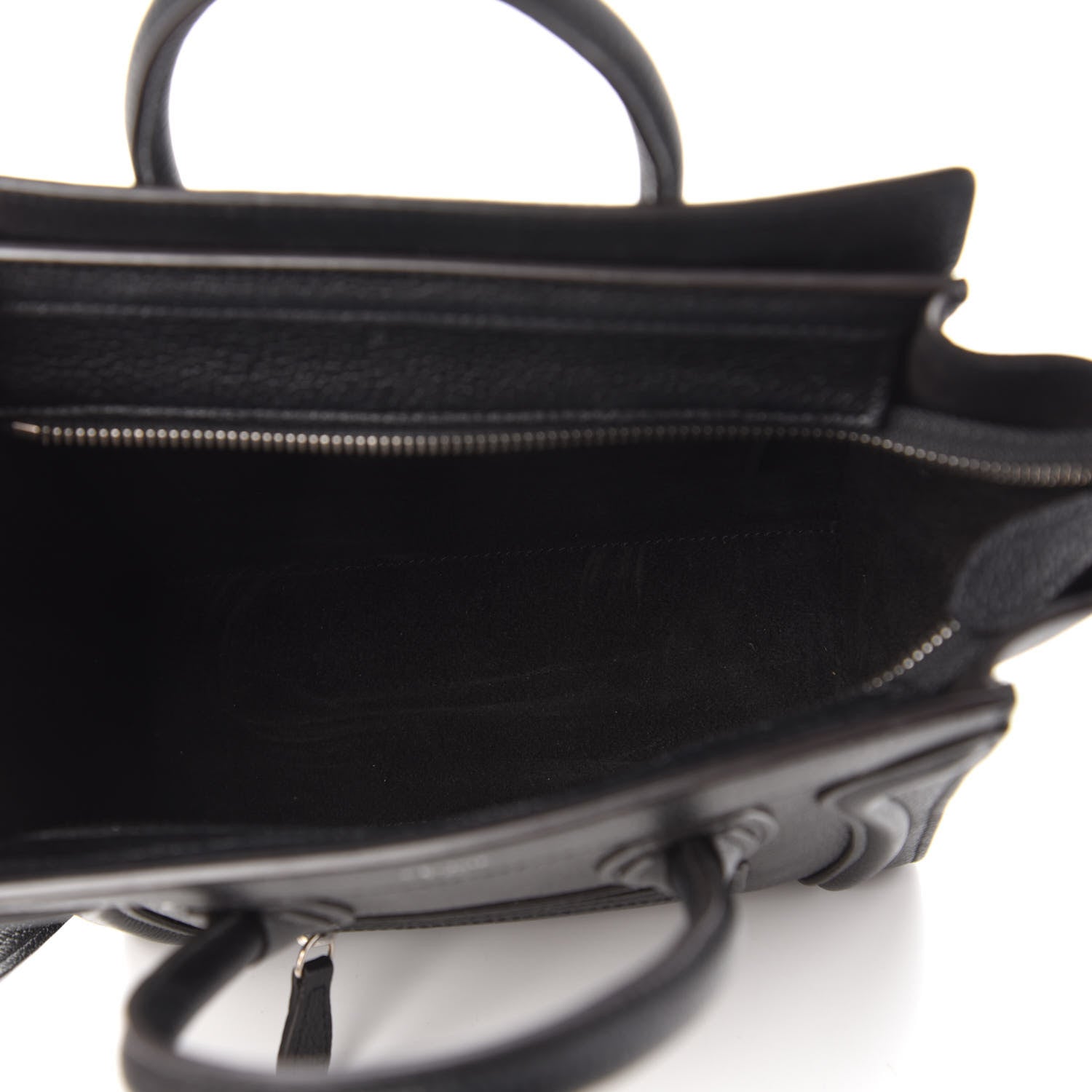 Celine Drummed Calfskin Nano Luggage Black 5 of 9