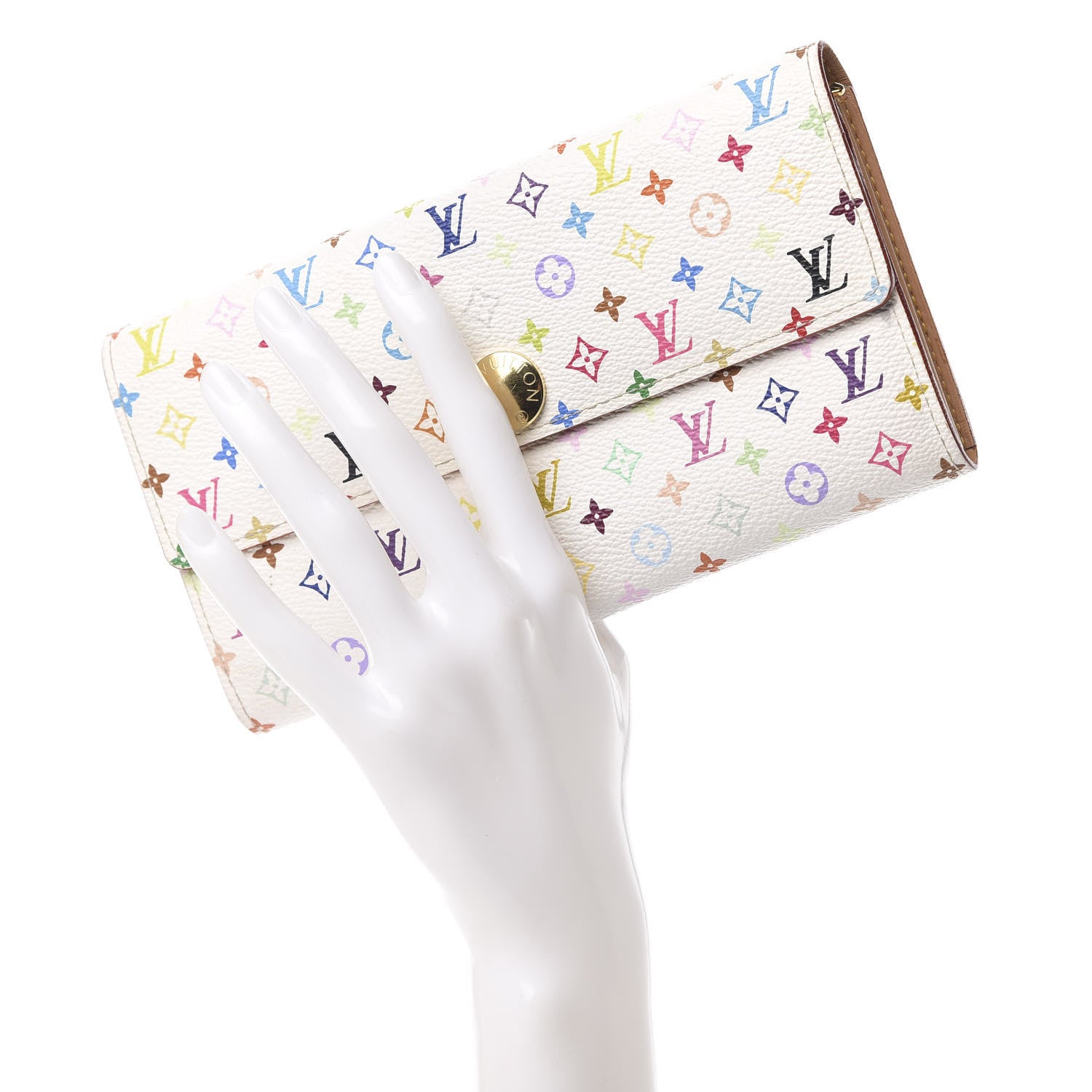 Louis Vuitton Monogram Multicolor Sarah Wallet White 2 of 10