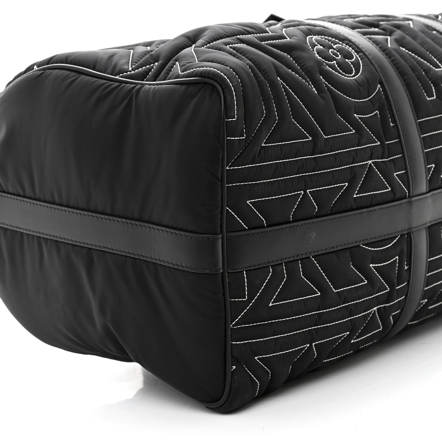 Louis Vuitton Nylon Embroidered Keepall Bandouliere 50 Black 9 of 10