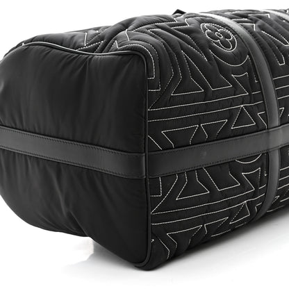 Louis Vuitton Nylon Embroidered Keepall Bandouliere 50 Black 9 of 10