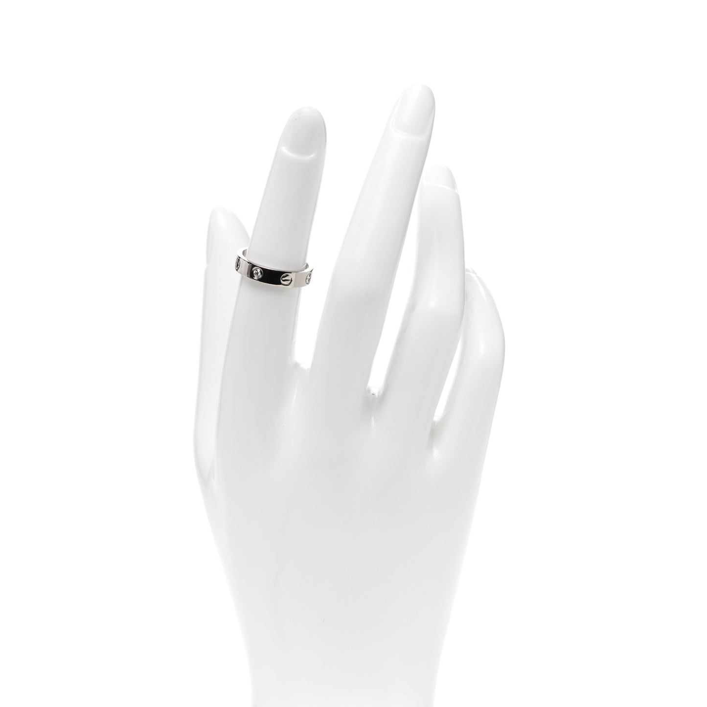 18K White Gold Diamond 4mm LOVE Wedding Band Ring 51 5.75