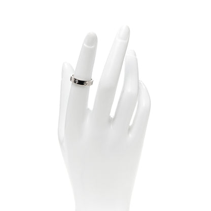 Cartier 18K White Gold Diamond 4mm LOVE Wedding Band Ring 51 5.75 2 of 4