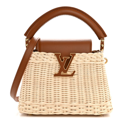 Louis Vuitton Rattan Calfskin Capucines Mini Brown 1 of 10