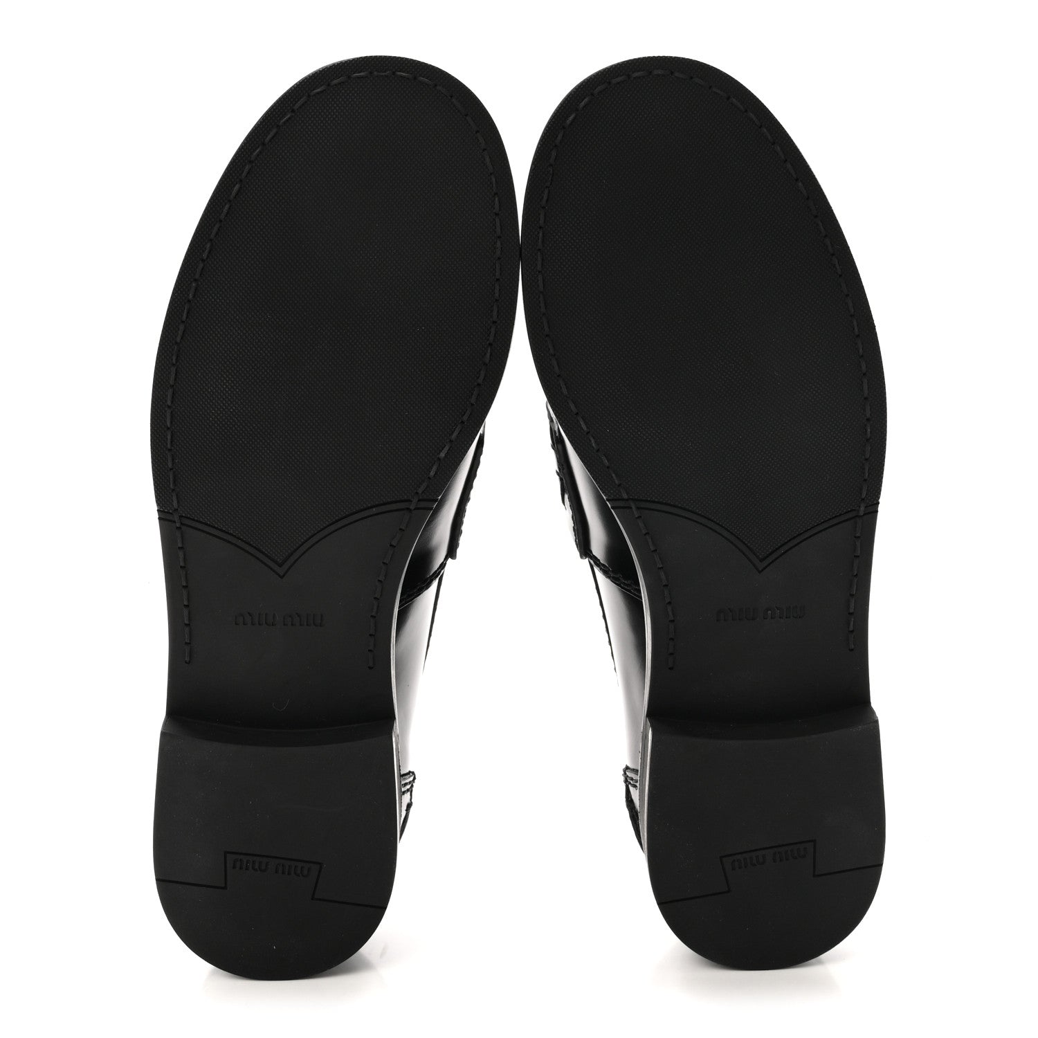 Miu Miu Spazzolato Penny Loafers 37 Black 4 of 8