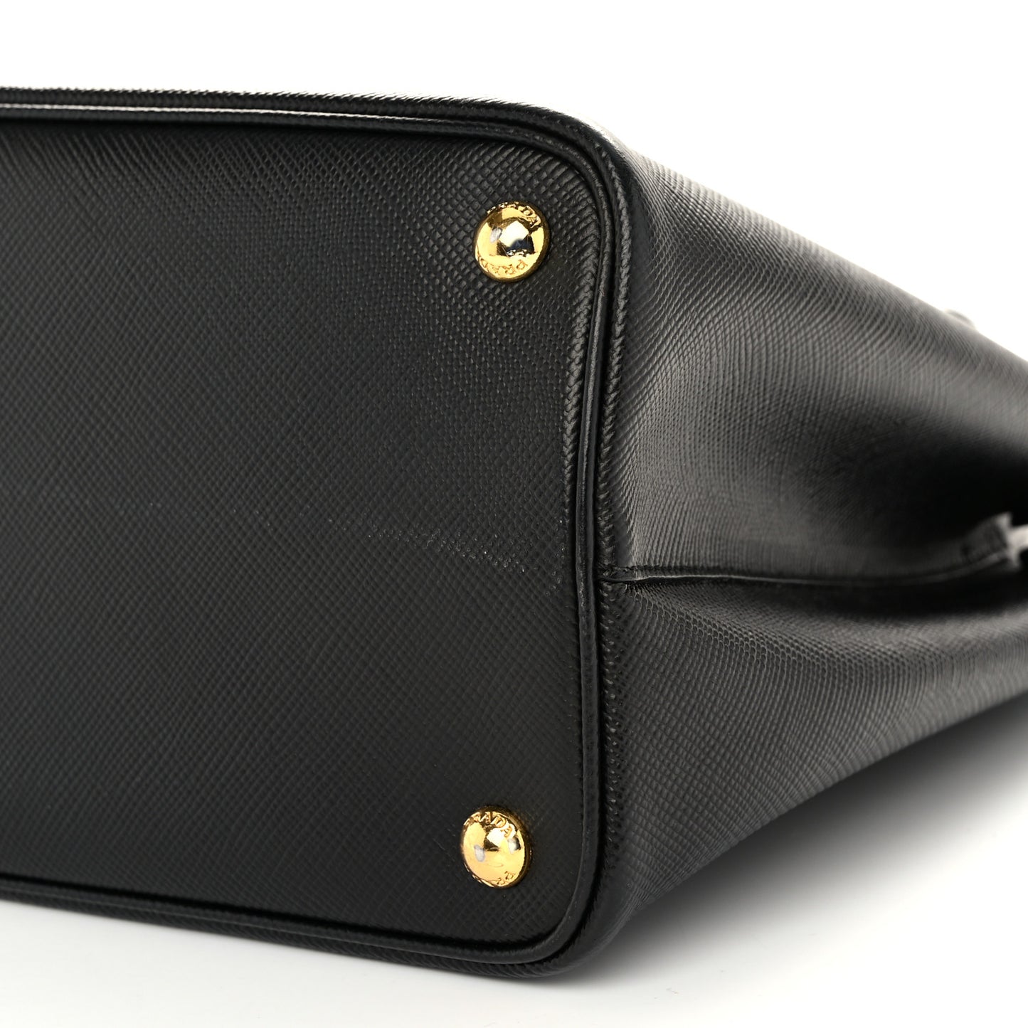 Saffiano Cuir Medium Double Bag Black Fuoco