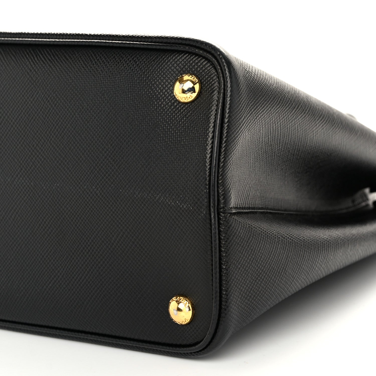 Prada Saffiano Cuir Medium Double Bag Black Fuoco 10 of 10