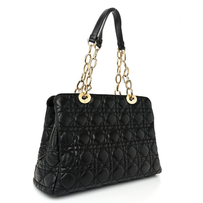 Christian Dior Lambskin Cannage Small Dior Soft Zipped Shopping Tote Black 3 of 10