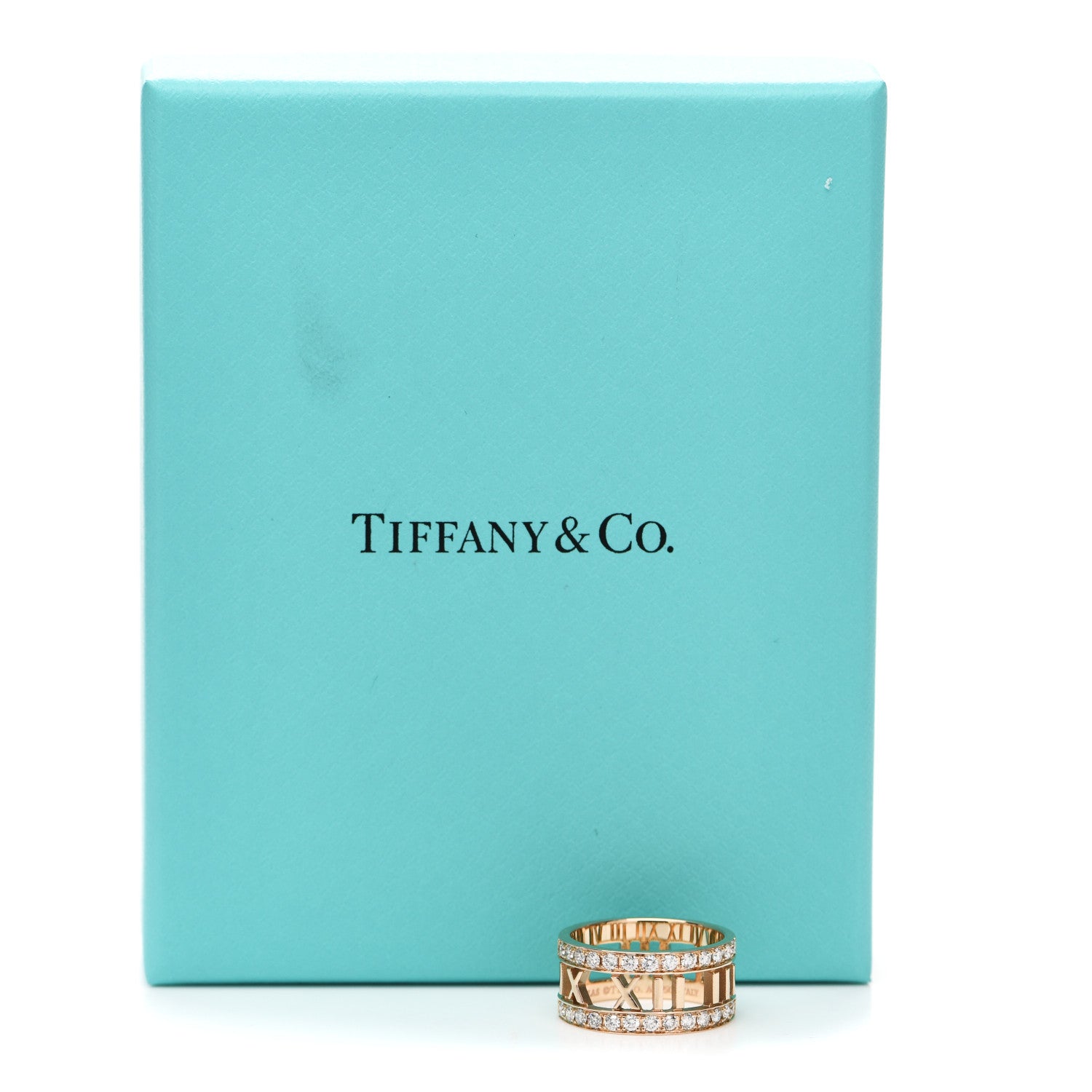 Tiffany 18K Rose Gold Diamond Wide Atlas Open Ring 49 4.75 6 of 6