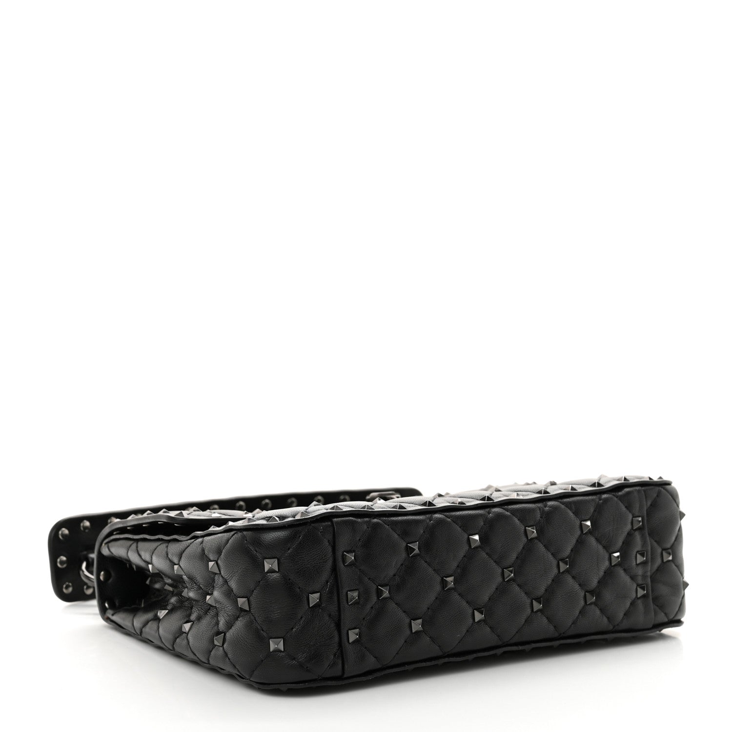 Valentino Garavani Lambskin Monochrome Medium Rockstud Spike Shoulder Bag Black 4 of 10