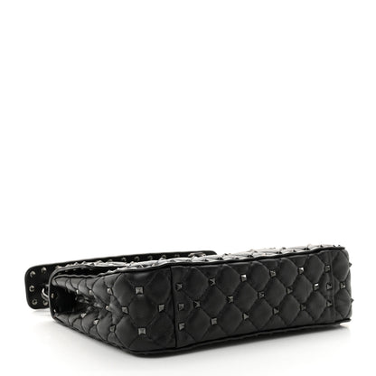 Valentino Garavani Lambskin Monochrome Medium Rockstud Spike Shoulder Bag Black 4 of 10